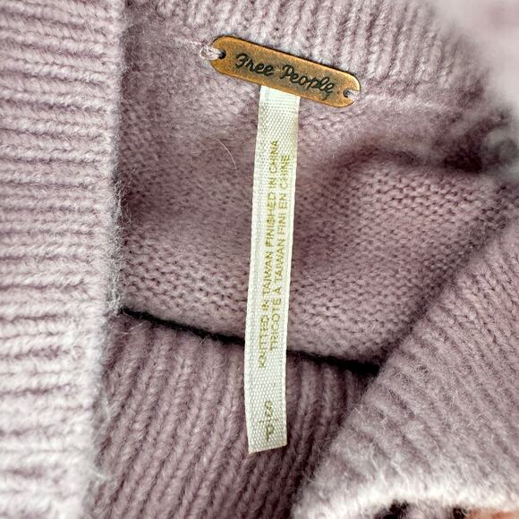 Free People After Glow Mock Neck Sweater Purple Size Small - Picture 4 of 8